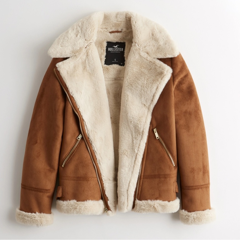 Hollister Women's Tan Teddy Jacket